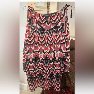 INC International Concepts Size 2X Beaded Neck 3/4 Sleeve Tie Top Cold Shoulder